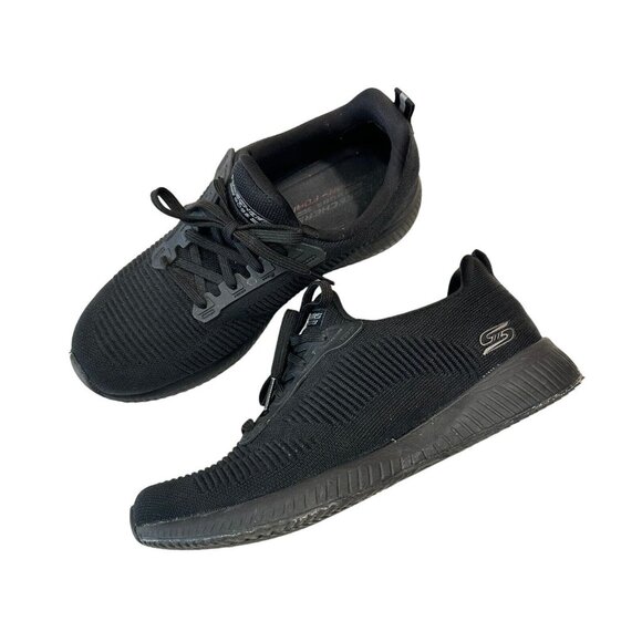 Skechers Womens Bobs Sport Squad 31362 Black Running Shoes Sneakers Size 9 Comfy - Picture 4 of 13